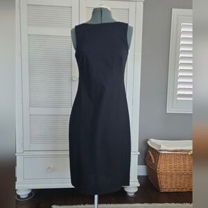Theory Black Sleeveless Midi Sheath Dress